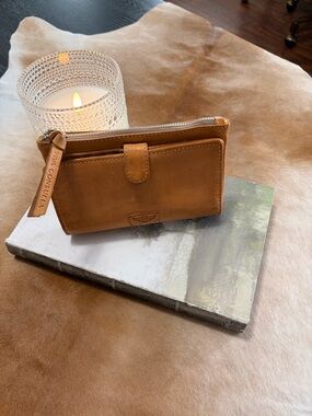 Consuela Tan Leather Zip Wallet